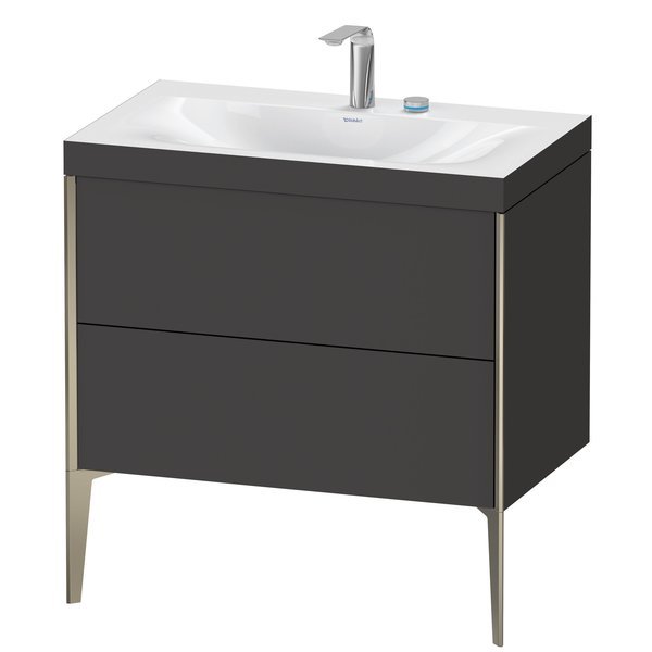 Xviu C-Bonded Set Floorstanding Graphite Super Matt 31 1/2 X18 7/8 X24  -, Duravit, Mfr#: XV4710EB180C